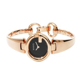 Buy Shop Gucci Guccissima Collection Quartz Black Dial Rose Gold Steel Strap Watch For Women - YA134509 USA Online