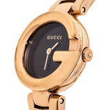 Buy Shop Gucci Guccissima Collection Quartz Black Dial Rose Gold Steel Strap Watch For Women - YA134509 USA Online
