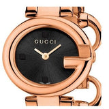 Buy Shop Gucci Guccissima Collection Quartz Black Dial Rose Gold Steel Strap Watch For Women - YA134509 USA Online