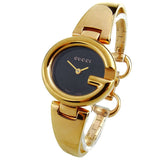 Buy Shop Gucci Guccissima Collection Quartz Black Dial Rose Gold Steel Strap Watch For Women - YA134509 USA Online