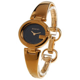 Buy Shop Gucci Guccissima Collection Quartz Black Dial Rose Gold Steel Strap Watch For Women - YA134509 USA Online