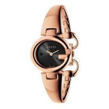 Buy Shop Gucci Guccissima Collection Quartz Black Dial Rose Gold Steel Strap Watch For Women - YA134509 USA Online