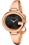 Buy Shop Gucci Guccissima Collection Quartz Black Dial Rose Gold Steel Strap Watch For Women - YA134509 USA Online