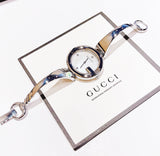 Buy Shop Gucci Guccissima Diamonds Mother of Pearl Dial Silver Steel Strap Watch For Women - YA134303 USA Online