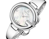 Buy Shop Gucci Guccissima Diamonds Mother of Pearl Dial Silver Steel Strap Watch For Women - YA134303 USA Online