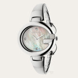 Buy Shop Gucci Guccissima Diamonds Mother of Pearl Dial Silver Steel Strap Watch For Women - YA134303 USA Online