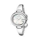 Buy Shop Gucci Guccissima Diamonds Mother of Pearl Dial Silver Steel Strap Watch For Women - YA134303 USA Online