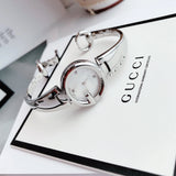 Buy Shop Gucci Guccissima Diamonds Mother of Pearl Dial Silver Steel Strap Watch For Women - YA134504 USA Online