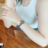 Buy Shop Gucci Guccissima Quartz Diamonds Brown Dial Silver Steel Strap Watch For Women - YA134503 USA Online