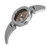 Buy Shop Gucci Guccissima Quartz Diamonds Brown Dial Silver Steel Strap Watch For Women - YA134503 USA Online