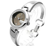 Buy Shop Gucci Guccissima Quartz Diamonds Brown Dial Silver Steel Strap Watch For Women - YA134503 USA Online