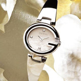 Buy Shop Gucci Guccissima Quartz Silver Dial Silver Steel Strap Watch For Women - YA134502 USA Online