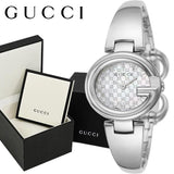 Buy Shop Gucci Guccissima Quartz Silver Dial Silver Steel Strap Watch For Women - YA134511 USA Online