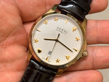 Buy Shop Gucci G Timeless Silver Dial Brown Leather Strap Watch for Men - YA126470 USA Online