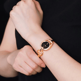 Buy Shop Gucci Horsebit Collection Black Dial Rose Gold Steel Strap Watch For Women - YA139507 USA Online