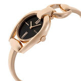 Buy Shop Gucci Horsebit Collection Black Dial Rose Gold Steel Strap Watch For Women - YA139507 USA Online