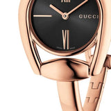 Buy Shop Gucci Horsebit Collection Black Dial Rose Gold Steel Strap Watch For Women - YA139507 USA Online