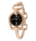 Buy Shop Gucci Horsebit Collection Black Dial Rose Gold Steel Strap Watch For Women - YA139507 USA Online