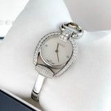 Buy Shop Gucci Horsebit Collection Diamonds Mother of Pearl Dial Silver Steel Strap Watch For Women - YA139505 USA Online
