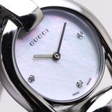 Buy Shop Gucci Horsebit Collection Diamonds Mother of Pearl Dial Silver Steel Strap Watch For Women - YA139506 USA Online