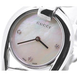 Buy Shop Gucci Horsebit Collection Diamonds Mother of Pearl Dial Silver Steel Strap Watch For Women - YA139506 USA Online