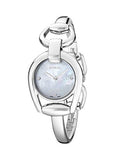 Buy Shop Gucci Horsebit Collection Diamonds Mother of Pearl Dial Silver Steel Strap Watch For Women - YA139506 USA Online