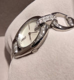Buy Shop Gucci Horsebit Collection Diamonds Mother of Pearl White Dial Silver Steel Strap Watch For Women - YA139504 USA Online