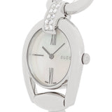 Buy Shop Gucci Horsebit Collection Diamonds Mother of Pearl White Dial Silver Steel Strap Watch For Women - YA139504 USA Online