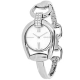 Buy Shop Gucci Horsebit Collection Diamonds Mother of Pearl White Dial Silver Steel Strap Watch For Women - YA139504 USA Online