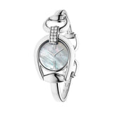 Buy Shop Gucci Horsebit Collection Diamonds Mother of Pearl White Dial Silver Steel Strap Watch For Women - YA139504 USA Online
