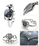 Buy Shop Gucci Horsebit Collection Mother of Pearl Black Dial Silver Steel Strap Watch For Women - YA139503 USA Online
