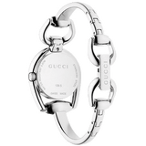 Buy Shop Gucci Horsebit Collection Mother of Pearl Black Dial Silver Steel Strap Watch For Women - YA139503 USA Online