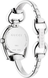 Buy Shop Gucci Horsebit Collection Mother of Pearl Black Dial Silver Steel Strap Watch For Women - YA139503 USA Online