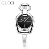 Buy Shop Gucci Horsebit Collection Mother of Pearl Black Dial Silver Steel Strap Watch For Women - YA139503 USA Online