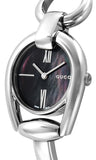 Buy Shop Gucci Horsebit Collection Mother of Pearl Black Dial Silver Steel Strap Watch For Women - YA139503 USA Online