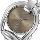 Buy Shop Gucci Horsebit Collection Quartz Brown Dial Silver Steel Strap Watch For Women - YA139501 USA Online