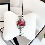 Buy Shop Gucci Horsebit Quartz Red Dial Silver Steel Strap Watch For Women - YA139502 USA Online