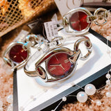 Buy Shop Gucci Horsebit Quartz Red Dial Silver Steel Strap Watch For Women - YA139502 USA Online