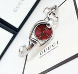 Buy Shop Gucci Horsebit Quartz Red Dial Silver Steel Strap Watch For Women - YA139502 USA Online