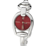 Buy Shop Gucci Horsebit Quartz Red Dial Silver Steel Strap Watch For Women - YA139502 USA Online