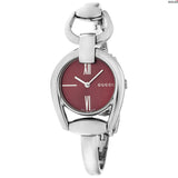 Buy Shop Gucci Horsebit Quartz Red Dial Silver Steel Strap Watch For Women - YA139502 USA Online