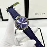 Buy Shop Gucci Interlocking G Blue Dial Blue Leather Strap Watch For Women - YA133322 USA Online