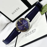Buy Shop Gucci Interlocking G Blue Dial Blue Leather Strap Watch For Women - YA133322 USA Online