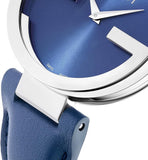 Buy Shop Gucci Interlocking G Blue Dial Blue Leather Strap Watch For Women - YA133322 USA Online