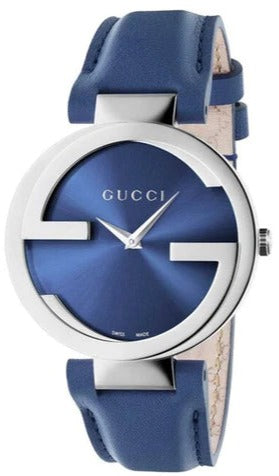 Buy Shop Gucci Interlocking G Blue Dial Blue Leather Strap Watch For Women - YA133322 USA Online