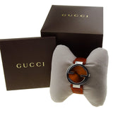 Buy Shop Gucci Interlocking G Brown Dial Brown Leather Strap Watch For Women - YA133319 USA Online