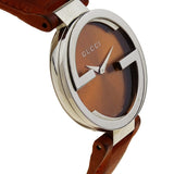 Buy Shop Gucci Interlocking G Brown Dial Brown Leather Strap Watch For Women - YA133319 USA Online