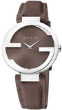 Buy Shop Gucci Interlocking G Brown Dial Brown Leather Strap Watch For Women - YA133319 USA Online