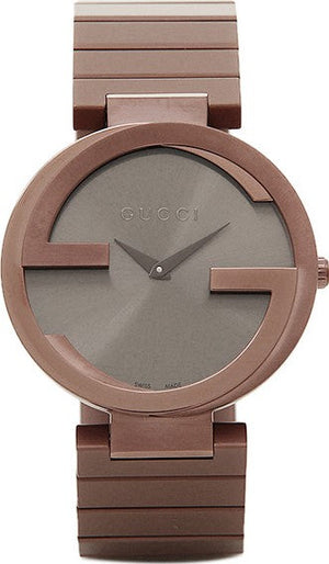 Buy Shop Gucci Interlocking G Quartz Brown Dial Brown Steel Strap Watch for Women - YA133317 USA Online