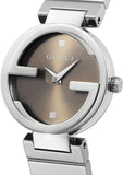 Buy Shop Gucci Interlocking G Brown Dial Silver Steel Strap Watch For Women - YA133506 USA Online
